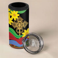 Eritrea Meskel 4 in 1 Can Cooler Tumbler Eritrean Tribal Meskel Daisy Flag Inspired