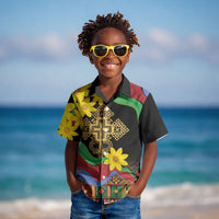 Eritrea Meskel Kid Hawaiian Shirt Eritrean Tribal Meskel Daisy Flag Inspired