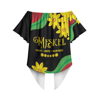 Eritrea Meskel Off Shoulder Wrap Waist Top Eritrean Tribal Meskel Daisy Flag Inspired