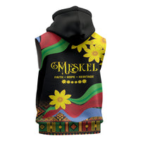 Eritrea Meskel Sleeveless Zip Hoodie Eritrean Tribal Meskel Daisy Flag Inspired