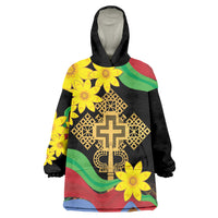 Eritrea Meskel Wearable Blanket Hoodie Eritrean Tribal Meskel Daisy Flag Inspired