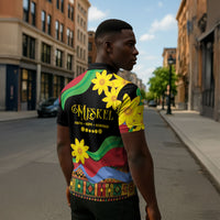 Eritrea Meskel Zipper Polo Shirt Eritrean Tribal Meskel Daisy Flag Inspired