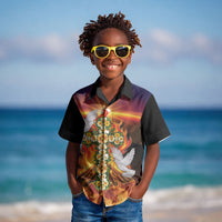 Eritrea Meskel Kid Hawaiian Shirt Demera Cross Flames of Faith