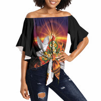 Eritrea Meskel Off Shoulder Wrap Waist Top Demera Cross Flames of Faith