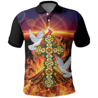 Eritrea Meskel Polo Shirt Demera Cross Flames of Faith