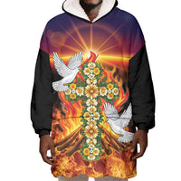 Eritrea Meskel Wearable Blanket Hoodie Demera Cross Flames of Faith