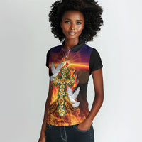Eritrea Meskel Women Polo Shirt Demera Cross Flames of Faith