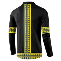 Ethiopian Enkutatash Button Sweatshirt Black Adey Flower Tilet Habesha Inspired