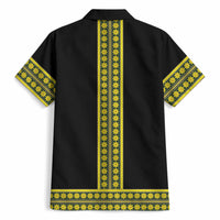 Ethiopian Enkutatash Hawaiian Shirt Black Adey Flower Tilet Habesha Inspired