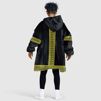 Ethiopian Enkutatash Kid Wearable Blanket Hoodie Black Adey Flower Tilet Habesha Inspired