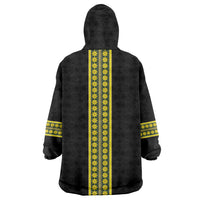 Ethiopian Enkutatash Kid Wearable Blanket Hoodie Black Adey Flower Tilet Habesha Inspired