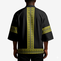 Ethiopian Enkutatash Kimono Black Adey Flower Tilet Habesha Inspired