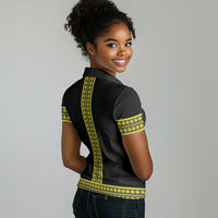 Ethiopian Enkutatash Women Polo Shirt Black Adey Flower Tilet Habesha Inspired