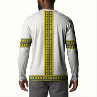 Ethiopian Enkutatash Button Sweatshirt White Adey Flower Tilet Habesha Inspired