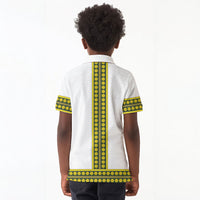Ethiopian Enkutatash Kid Polo Shirt White Adey Flower Tilet Habesha Inspired