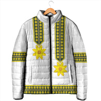 Ethiopian Enkutatash Padded Jacket White Adey Flower Tilet Habesha Inspired