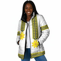 Ethiopian Enkutatash Padded Jacket White Adey Flower Tilet Habesha Inspired