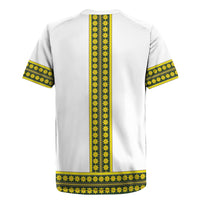 Ethiopian Enkutatash Rugby Jersey White Adey Flower Tilet Habesha Inspired