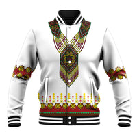 Ethiopian Enkutatash Personalized Baseball Jacket Traditional Habesha Glass D'va Necklace Inspired