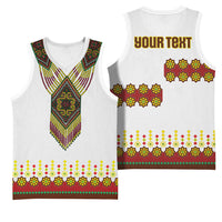 Ethiopian Enkutatash Personalized Basketball Jersey Traditional Habesha Glass D'va Necklace Inspired