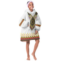 Ethiopian Enkutatash Personalized Kid Wearable Blanket Hoodie Traditional Habesha Glass D'va Necklace Inspired