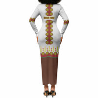 Ethiopian Enkutatash Personalized Long Sleeve Bodycon Dress Traditional Habesha Glass D'va Necklace Inspired