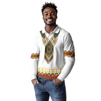 Ethiopian Enkutatash Personalized Long Sleeve Polo Shirt Traditional Habesha Glass D'va Necklace Inspired