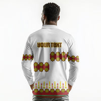 Ethiopian Enkutatash Personalized Long Sleeve Polo Shirt Traditional Habesha Glass D'va Necklace Inspired