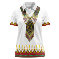 Ethiopian Enkutatash Personalized Women Polo Shirt Traditional Habesha Glass D'va Necklace Inspired