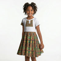 Ethiopian Enkutatash Personalized Kid Short Sleeve Dress Traditional Habesha Pattern