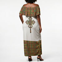 Ethiopian Enkutatash Personalized Off Shoulder Maxi Dress Traditional Habesha Pattern