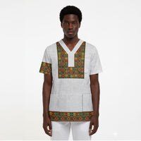 Ethiopian Enkutatash Personalized Scrub Top Traditional Habesha Pattern