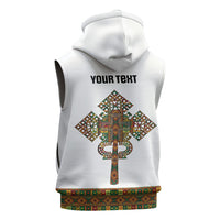 Ethiopian Enkutatash Personalized Sleeveless Zip Hoodie Traditional Habesha Pattern