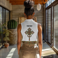 Ethiopian Enkutatash Personalized Women Sleeveless Polo Shirt Traditional Habesha Pattern