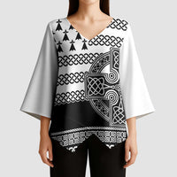 Brittany Celtic Knot Kimono Sleeve Blouse Celtic Nation Heritage Pride - Wonder Print Shop