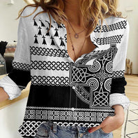 Brittany Celtic Knot Women Casual Shirt Celtic Nation Heritage Pride - Wonder Print Shop