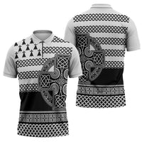 Brittany Celtic Knot Zipper Polo Shirt Celtic Nation Heritage Pride - Wonder Print Shop