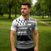 Brittany Celtic Knot Zipper Polo Shirt Celtic Nation Heritage Pride - Wonder Print Shop