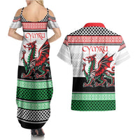 Cymru Celtic Wales Knot Couples Matching Summer Maxi Dress and Hawaiian Shirt Celtic Nation Heritage Pride - Wonder Print Shop