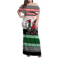 Cymru Celtic Wales Knot Family Matching Off Shoulder Maxi Dress and Hawaiian Shirt Celtic Nation Heritage Pride - Wonder Print Shop