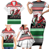 Cymru Celtic Wales Knot Family Matching Short Sleeve Bodycon Dress and Hawaiian Shirt Celtic Nation Heritage Pride - Wonder Print Shop