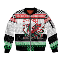 Cymru Celtic Wales Knot Sleeve Zip Bomber Jacket Celtic Nation Heritage Pride - Wonder Print Shop