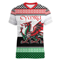 Cymru Celtic Wales Knot Women V-Neck T-Shirt Celtic Nation Heritage Pride - Wonder Print Shop