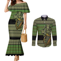 Ireland Celtic Knot Couples Matching Mermaid Dress and Long Sleeve Button Shirt Celtic Nation Heritage Pride - Wonder Print Shop
