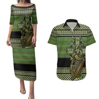 Ireland Celtic Knot Couples Matching Puletasi and Hawaiian Shirt Celtic Nation Heritage Pride - Wonder Print Shop