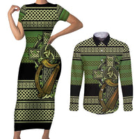 Ireland Celtic Knot Couples Matching Short Sleeve Bodycon Dress and Long Sleeve Button Shirt Celtic Nation Heritage Pride - Wonder Print Shop