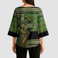 Ireland Celtic Knot Kimono Sleeve Blouse Celtic Nation Heritage Pride - Wonder Print Shop