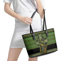 Ireland Celtic Knot Leather Tote Bag Celtic Nation Heritage Pride - Wonder Print Shop