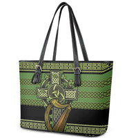 Ireland Celtic Knot Leather Tote Bag Celtic Nation Heritage Pride - Wonder Print Shop