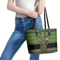 Ireland Celtic Knot Leather Tote Bag Celtic Nation Heritage Pride - Wonder Print Shop